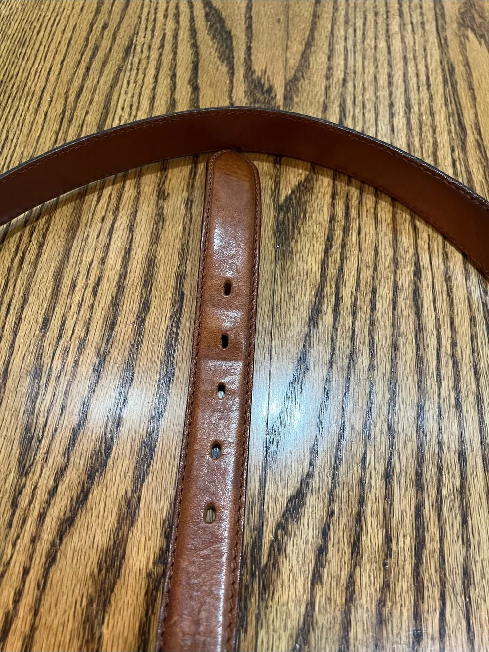 Polo Ralph Lauren Full Grain Leather Belt Saddle Brown Bridle Patina